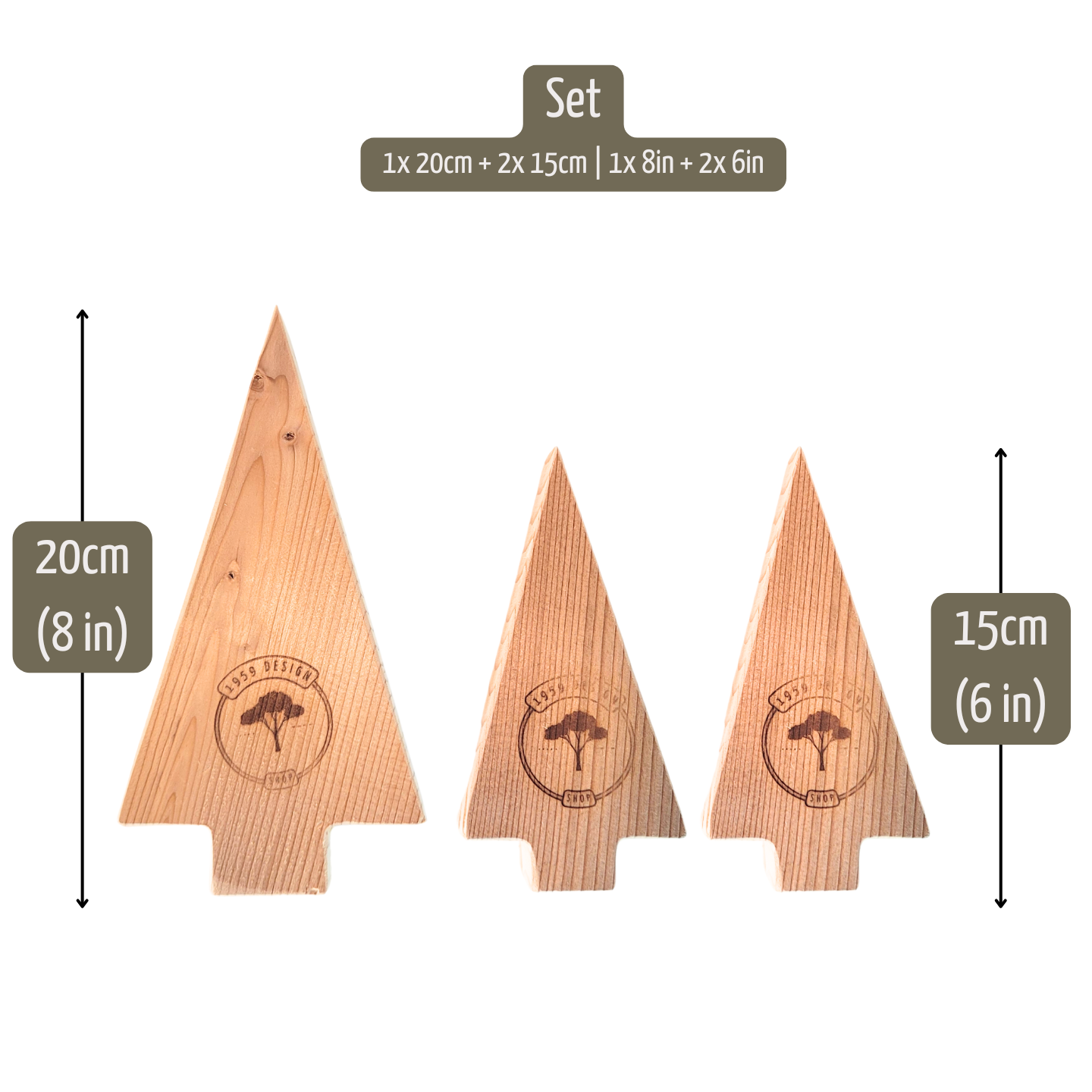 Baum im Altholz Design (gerade Form)