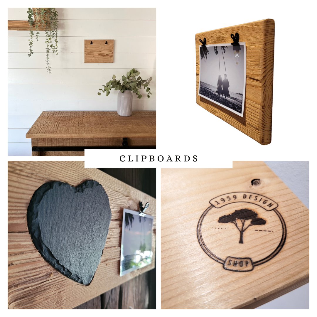 Clipboard Bilderrahmen im Altholz Design